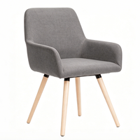 Chaise de salle à manger contemporaine nordique moderne en bois et métal, rembourrée en tissu, pour hôtel, maison, bureau, salon
