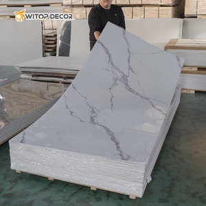 Différents designs <span class=keywords><strong>de</strong></span> couleurs disponibles, feuille <span class=keywords><strong>de</strong></span> plastique décorative UV, feuille <span class=keywords><strong>de</strong></span> PVC marbrée, panneau mural en PVC à bas prix en vente - Product Image 2