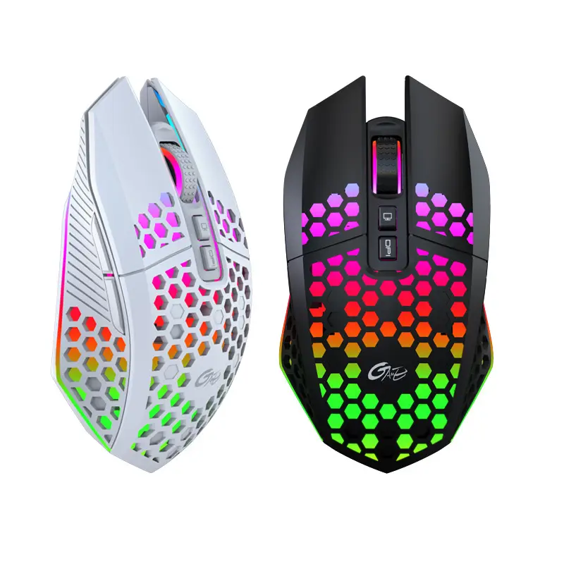 Honey Comb Design RGB Light 10 Transmission 7 Buttons RGB LED Backlit USB Wireless Gaming Mouse Optical Honeycomb Mice PC