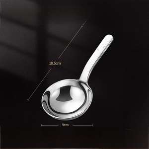 Cuchara <span class=keywords><strong>de</strong></span> sopa <span class=keywords><strong>de</strong></span> acero inoxidable para el hogar, grande, profunda, gruesa, cabeza grande, mango corto, alto <span class=keywords><strong>valor</strong></span> <span class=keywords><strong>de</strong></span> Color para Fideos <span class=keywords><strong>de</strong></span> arroz - Product Image 6