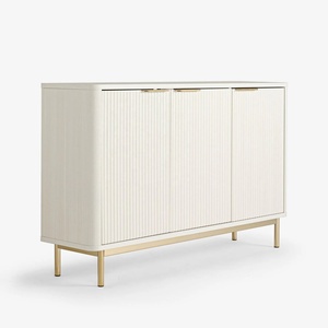 ตู้เก็บของทางเข้าขนาดใหญ่สไตล์ยุโรปแบบกำหนดเอง ประหยัดพื้นที่ ดีไซน์ลายร่อง ทำจากไม้เนื้อแข็ง เคลือบเงา - Product Image 4