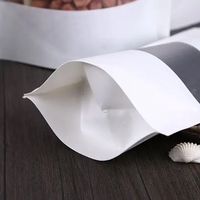 Sachet Doypack en papier kraft blanc classique réutilisable avec fermeture éclair et fenêtre, pour emballage alimentaire, bonbons, biscuits, snacks, sucre - Vente en gros