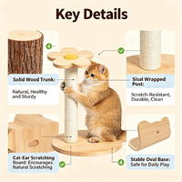 Arbre à chat de luxe Sunflower, 4 niveaux, en bois et sisal, plateforme d'activités intérieure durable et écologique pour chats