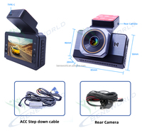 OEM ODM Caméra embarquée 3 pouces 4G, Enregistreur de voiture avec caméra avant 2K et arrière 720P, Moniteur de stationnement et Diffusion en direct à distance