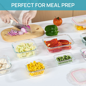OWNSWING Glazen Voedselbewaarbakken met Luchtdichte Deksels Glazen Meal Prep Bakken voor Magnetron en Vriezer - Product Image 2