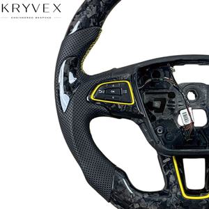 Volant sport Kryvex pour <span class=keywords><strong>Ford</strong></span> Mk3 15-18 - Fibre de carbone et cuir, ajustement personnalisé - Product Image 4