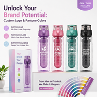 Bouteille d'eau de sport sans BPA de 650 ml avec couvercle rabattable et infuseur à fruits, pour boire directement, compatible eau bouillante, en plastique écologique