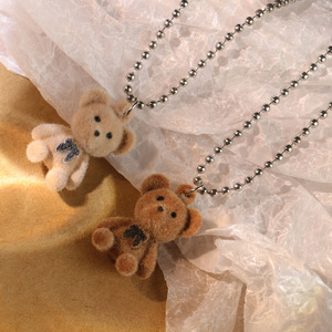 แฟชั่น<span class=keywords><strong>เกาหลี</strong></span>อินเทรนด์สแตนเลสลูกปัด Choker โซ่เครื่องประดับจี้สร้อยคอหมีน่ารักจี้<span class=keywords><strong>สร้อย</strong></span>คอสำหรับผู้หญิงผู้ชาย - Product Image 6