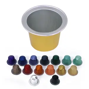 Aluminum foil empty disposable coffee cups colored Eco-freindly packaging dulce gusto heat sealing nespresso coffee capsule