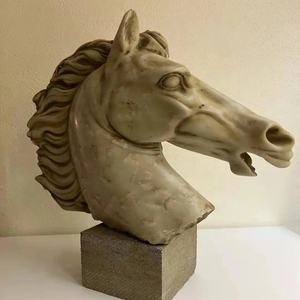 Doğal mermer at kafası hayvan heykel kapalı dekorasyon özelleştirilebilir boyutu renk tarzı - Product Image 3