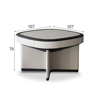 Table de Mahjong Automatique Moderne en Bois Massif pour Divertissement Familial avec Poche de Rangement et Surface en Cuir pour le Poker et les Jeux de Casino