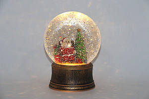 Decoración navideña, bola de cristal, adorno de mesa, luz LED, linterna de nieve de Navidad, soporte USB y música - Product Image 5