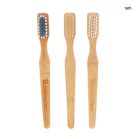 Brosse à prothèses dentaires vert menthe européen avec nylon et bambou pour le nettoyage quotidien des dents artificielles, poignée ergonomique, élimine les germes, vente en gros