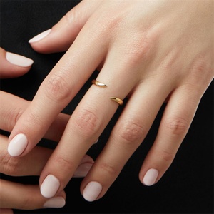 Dainty Jewelry Sets Stainless Steel <b>Blank</b> Cuff <b>Ring</b> Bangle Bracelet Jewelry Sets - Product Image 5