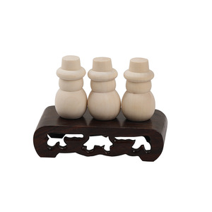 Figurines de bonhomme de neige en bois, couleur naturelle, ensemble de 5 pièces pour enfants, décoration artisanale à peindre - Product Image 5