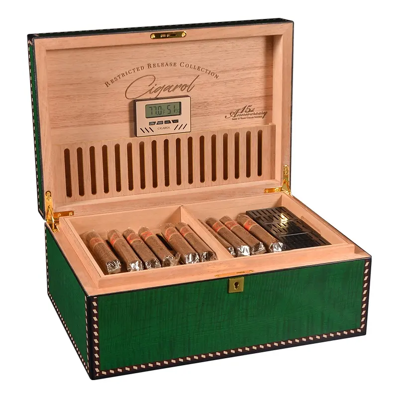 Logo personalizzato all'ingrosso spagnolo legno di cedro sigaro Humidor Box Case armadio per sigari Humidor grandi accessori per sigari