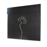 Rideau occultant à enroulement style imprimé sculpté, teint et carbonisé, pour bureau, salon, balcon, style Zen