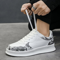 Chaussures de skate décontractées pour hommes, en cuir souple et léger, à lacets, avec plateforme contrastante, pour l'extérieur et le quotidien, tailles 38-45