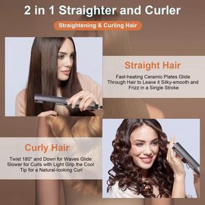 Ionic Tourmaline Plate Hair Straightener with LCD Display PTC Plate Type 1-Year Warranty Household Flat <strong>Iron</strong> - Product Image 3