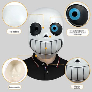 Baige หน้ากากยางแบบมีตาสีฟ้าน่ารักสำหรับปาร์ตี้ฮาโลวีนหน้ากากยางแบบตลก - Product Image 3