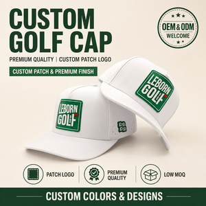 Premium 5 Panel Solid Waterproof Golf Cap Custom Silicone Logo Low MOQ OEM Laser Perforated 3D Rubber Patch Quick Dry Sport <b>Top</b> - Product Image 1