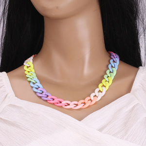 Collar de Clavícula de Resina Colorida, Cadena Geométrica, Joyería para Fiestas, Origen Yiwu - Product Image 3