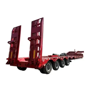 3 asse 4 asse basso letto caricatore 50 60 ton collo di cigno lowboy macchine pesanti trailersemi rimorchio per la vendita