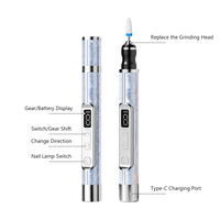 Stylo perceuse à ongles portable 2-en-1 rechargeable avec moteur sans balais et lampe UV pour retirer le vernis gel – Outil de manucure