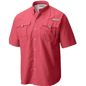 Chemises d'été à manches courtes pour hommes de grande taille Protection UV Upf 50 + Quick Dry Outdoor Work Hunting Fishing Shirt Back With Vented