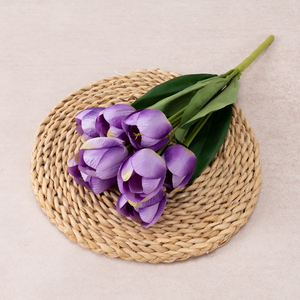 Fleurs artificielles en soie, tulipes lanterne à 9 têtes – Décorations de vitrine de boutique et arrangements floraux de luxe léger pour mariages – Chine - Product Image 5