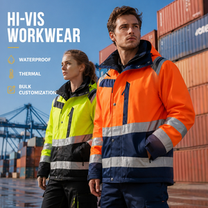 Giacca da Lavoro Riflettente di Sicurezza Invernale Impermeabile per Uomo, Abbigliamento da Lavoro Personalizzato Hi-Vis per Meccanici ed Edilizia - Product Image 3