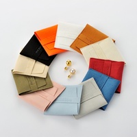 Pochette d'Emballage Élégante en Velours avec Logo Personnalisé pour Bijoux, Colliers, Rose - Pochette Bijoux en Velours Daim Microfibre