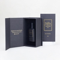 Boîte de parfum vide avec logo personnalisé, flacon compte-gouttes de 10 ml, flacon de parfum en verre, emballage en papier noir de luxe