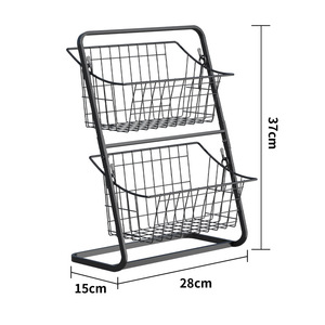 Étagère de rangement multifonctionnelle moderne à 4 niveaux pour cuisine, support autoportant pour comptoir, panier de rangement pour oignons, gingembre et ail - Product Image 6