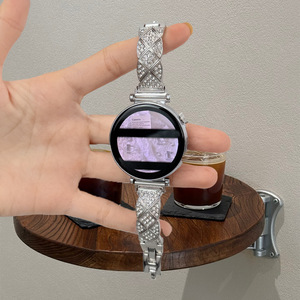 Correa de Muñeca Elegante para Mujer, Compatible con <span class=keywords><strong>HUAWEI</strong></span> <span class=keywords><strong>Watch</strong></span> GT 6, <span class=keywords><strong>Watch</strong></span> 5 Star Rail, Tejida, con Incrustaciones de Diamantes, Cadena de Metal de Lujo - Product Image 4