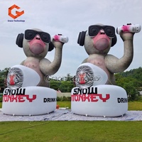 Ballon gonflable de singe de bande dessinée géante gonflable de singe de la publicité de logo personnalisé sauter gorille pour la promotion