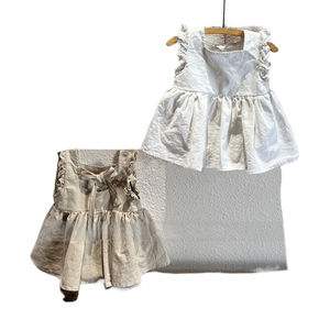 Yaz 2025 bebek elbiseleri Ins tarzı düz renk saf pamuk bebek prenses tatlı sevimli kolsuz bebek kız elbise - Product Image 1