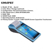 Impresora portátil de 58mm, dispositivo de impresión de color azul/diente, sistema pos móvil, android 8,1