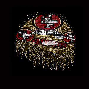 Calcomanías de transferencia de diamantes de imitación de San Francisco 49ers de corazón ostentoso personalizado para camisetas pegatinas de transferencia del equipo de fútbol <span class=keywords><strong>americano</strong></span> 49ers - Product Image 3