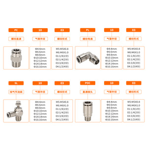 Pneumatic <b>Connector</b> Nickel Plated Copper External Thread Fittings For Air Hose Connection - Product Image 5
