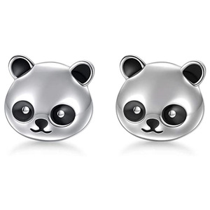simpatici orecchini a forma di panda, gioielli minimalisti a forma di animale per donna, accessorio regalo per l'uso quotidiano - Product Image 1