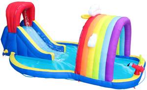 Château gonflable personnalisé de vente directe d'usine avec <span class=keywords><strong>le</strong></span> canon à eau d'escalade d'arroseur arc-en-ciel de basket-ball pour des enfants - Product Image 4