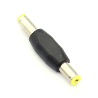 Adaptateur de conversion de courant continu, double connecteur mâle-mâle 5,5x2,1 mm, jaune