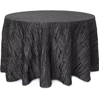 Nappe ronde en taffetas froissé de polyester, brillante, pour la maison, les mariages, les fêtes, les hôtels et les événements