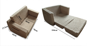 Sofá Cama Plegable con Certificación <span class=keywords><strong>de</strong></span> Seguridad, Tejido Suave al Tacto, Ideal para Bebés y Niños Pequeños - Product Image 3