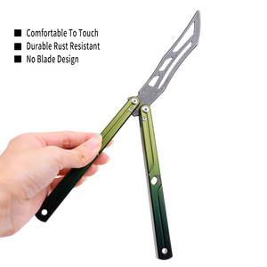 Couteau pliant en alliage d'aluminium dégradé exquis, sûr pour les débutants, idéal pour l'entraînement en extérieur, couteau Balisong - Product Image 5
