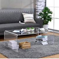 Table basse en acrylique transparente en forme de U personnalisable, pour fenêtre ou rebord de fenêtre, écologique, facile à nettoyer, pour salon et usage domestique