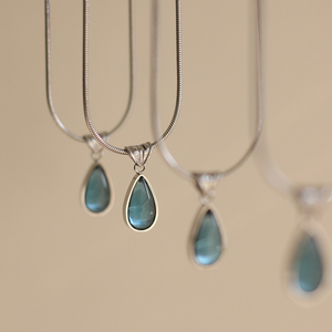 Handmade Elegant Stainless Steel 18K Gold Plated Women's Necklace Water Drop Vintage Style Snake Chain Simple Dainty Choker - Product Image 4