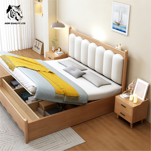 Proveedor chino de camas king size de 1.8m, económicas, personalizables, con gran stock, ecológicas, de diseño moderno, muebles de dormitorio, estructura de cama king size de madera. - Product Image 3