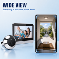 Visiophone vidéo WiFi 1080P avec caméra de porte et détection de mouvement PIR, alimentation USB, installation facile